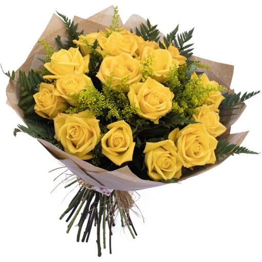 buquê 18 rosas amarelas