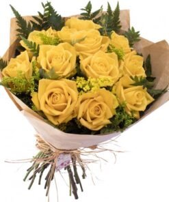 buquê 12 rosas amaelas