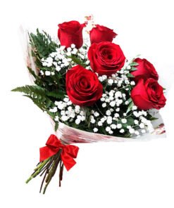 buquê 6 rosas vermelhas