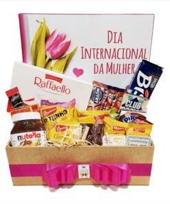 Cesta de café da manhã para o dia da mulher